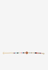 Brass and Multi-Bead Bracelet