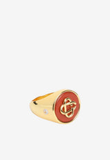 Golden Brass Signet Ring