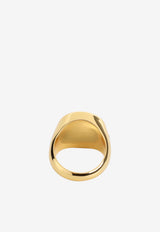 Golden Brass Signet Ring