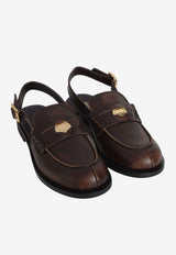 Slingback Penny Calf Leather Loafers