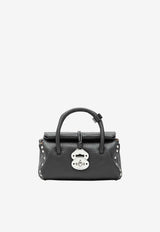 Zanellato Baby Dotta Grained Leather Handbag Black 068750B1120000/T_ZANEL-Z0001