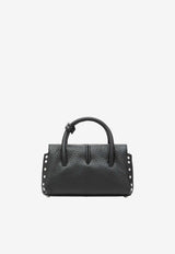 Zanellato Baby Dotta Grained Leather Handbag Black 068750B1120000/T_ZANEL-Z0001