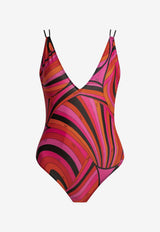 Marmo Print One-Piece Swimsuit