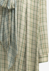 Checked Viscose Mini Shirt Dress