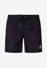 Moncler Tricolor Logo Patch Swim Shorts Navy L10912C000175985M_742