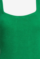 Square-Neck Crinkled One-Piece Swimsuit