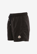 Moncler Logo-Patched Swim Shorts Black L10912C0000453326_999