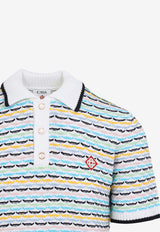 Striped Knit Polo T-shirt