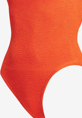 Square-Neck Crinkled One-Piece Swimsuit