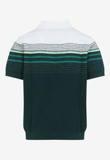Boucle Striped Knit Polo T-shirt
