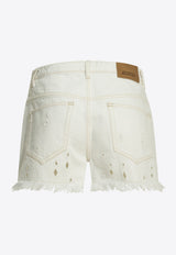 Isabel Marant Aecia Embroidered Denim Shorts White 26ESH0300FAD2H01I20WH_2b7b5a66-8cfb-4195-a8d8-346e81ef6956