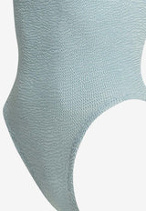 Square-Neck Crinkled One-Piece Swimsuit