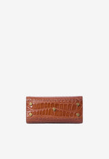 Saint Laurent Nano Sac de Jour Top Handle Bag in Croc-Embossed Leather Brown 398711-2US0W-2547