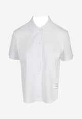 Thom Browne Name Tag Patch Shirt White FJP125AJ0055_100