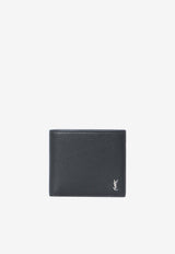 Saint Laurent Tiny Cassandre East-West Bi-Fold Wallet Black 847954-AAELP-1000