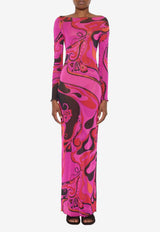 Orchidee Tulle Sheath Maxi Dress
