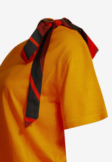 Crewneck T-shirt with Silk Scarf