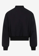 Cropped Zip-Up Bomber Jacket