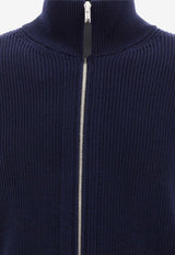 Zip-Up Knit Cardigan
