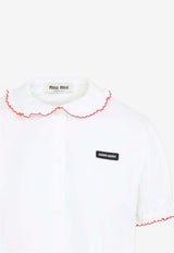 Ruffled-Collar Crisp Poplin Shirt