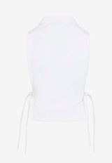 Logo Patch Sleeveless Cropped Shirt