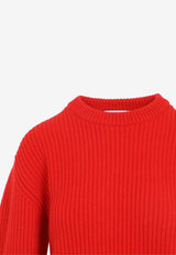 Ribbed Knit Wool Sweater