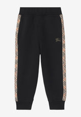 Burberry Kids Boys Check-Trimmed Track Pants Black 8108051148165/T_BURBE-A1189