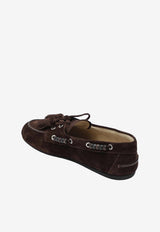Miu Miu Lace-Up Suede Loafers Dark Brown 5D518E005054/T_MIU-F0003