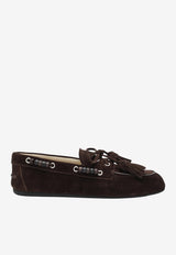 Miu Miu Lace-Up Suede Loafers Dark Brown 5D518E005054/T_MIU-F0003