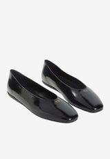 Brushed Leather Ballet Flats