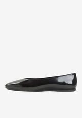 Brushed Leather Ballet Flats