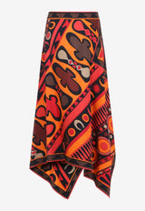 Asymmetric Draped Maxi Skirt