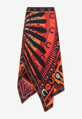 Asymmetric Draped Maxi Skirt