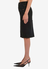 Saint Laurent Denim Pencil Skirt Black 772260-Y33WC-1299