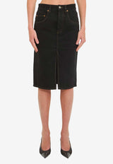 Saint Laurent Denim Pencil Skirt Black 772260-Y33WC-1299