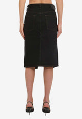 Saint Laurent Denim Pencil Skirt Black 772260-Y33WC-1299