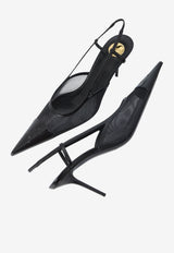 Saint Laurent Renée 75 Slingback Mesh Pumps Black 869662-AAGMC-1000