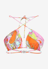 Orchidee Print Triangle Bikini Top