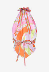 Printed Silk Halterneck Top