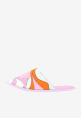 Abstract Print Terry Cloth Slippers