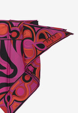 Mixed Print Silk Scarf
