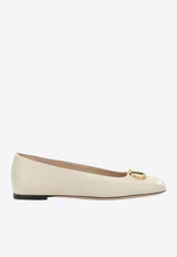 VLogo Nappa Leather Ballet Flats