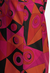 Occhi Print Mini Silk Dress