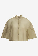 Donna Cropped Silk Blouse