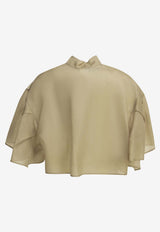 Donna Cropped Silk Blouse