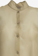 Donna Cropped Silk Blouse