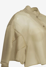Donna Cropped Silk Blouse