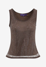 Shimmering Mesh Sleeveless Top