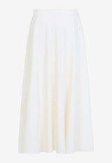Kenzie Line Flared Wool Midi Skirt