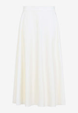 Kenzie Line Flared Wool Midi Skirt